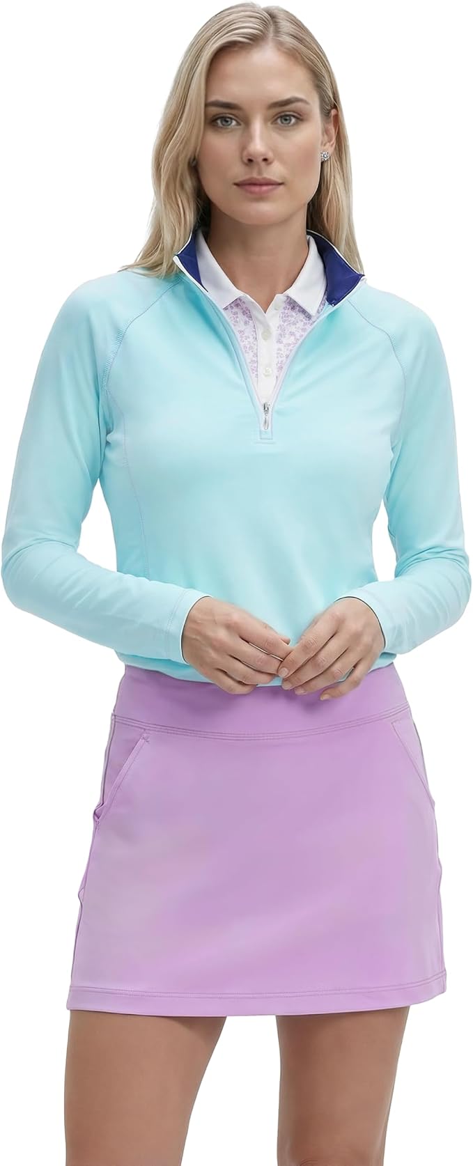 Izod Women's 1/4 Zip Pullover Performance Stretch Long Sleeve Golf Running