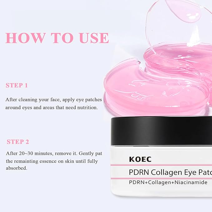 SHEEYOON Collagen Eye Patch 30 Pairs, Under Eye Patches with PDRN, Collagen & Niacinamide, for Puffy Eyes Dark Circles and Fine Lines Smoothing Skin Treatment