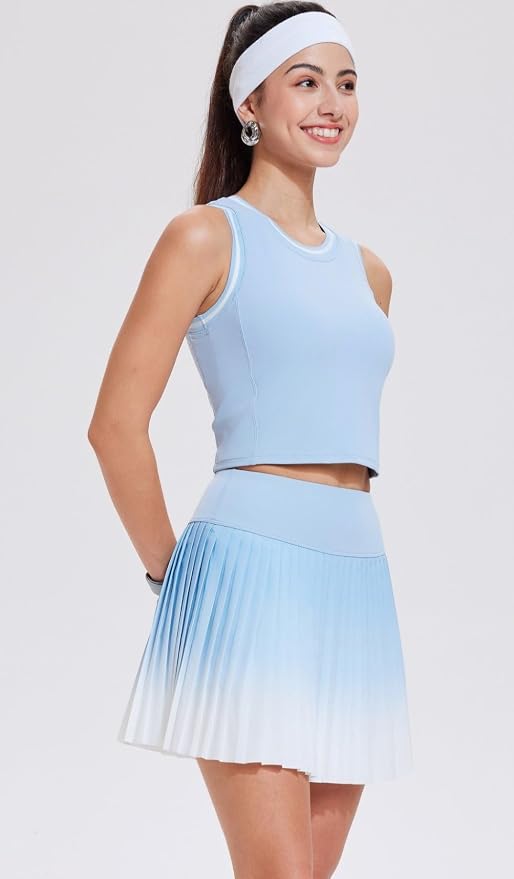 AFZ Women Pleated Tennis Skirt Set Golf Pickleball Outfits Two Pieces Athletic Dress with Built in Shorts