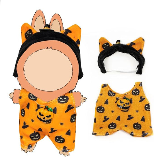 Clothes for 17cm Dolls(NO Doll) Outfit with Accessories Suit Cute Stylish Dress Up Set Pumpkin Halloween