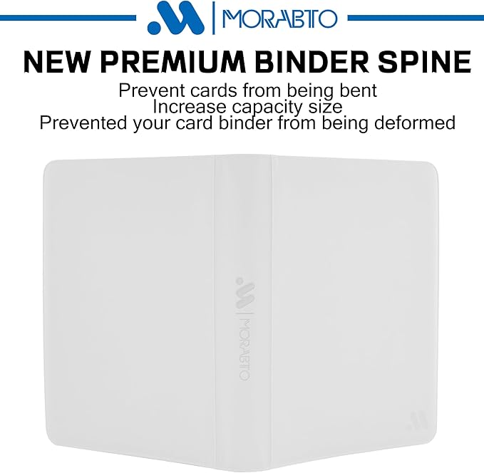 Top Loader Binder, Holds 324 Top Loaders,9 Pocket Top Loader Binders for 3" x 5" Rigid Cards,Top Loader Card Binder for Hard Plastic Top Loaders- White