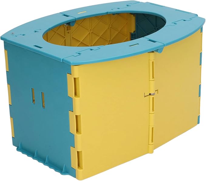 KIMISS Foldable Portable Toddler Potty - Travel & Camping Baby Toilet for Easy on Long Drives (Blue Yellow)