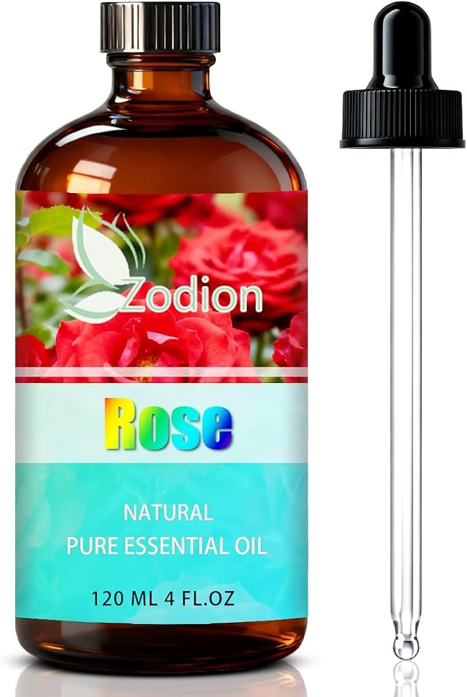 Rose Essential Oil - Rose Oil for Diffuser, 4 Fl Oz(120ml) | Candle Making, Soap Making, aroma, Strong Scent, Pure, Natural, Home Fragrance, Massage