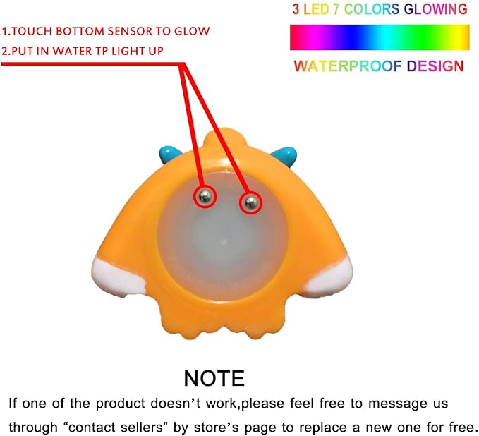 Unicorn Bath Toys Light Up Floating Rubber Toys(8 Packs),Flashing Color Changing Light in Water,Baby Infants Kids Toddler Child Preschool Bathtub Unicorn Bathroom Toy