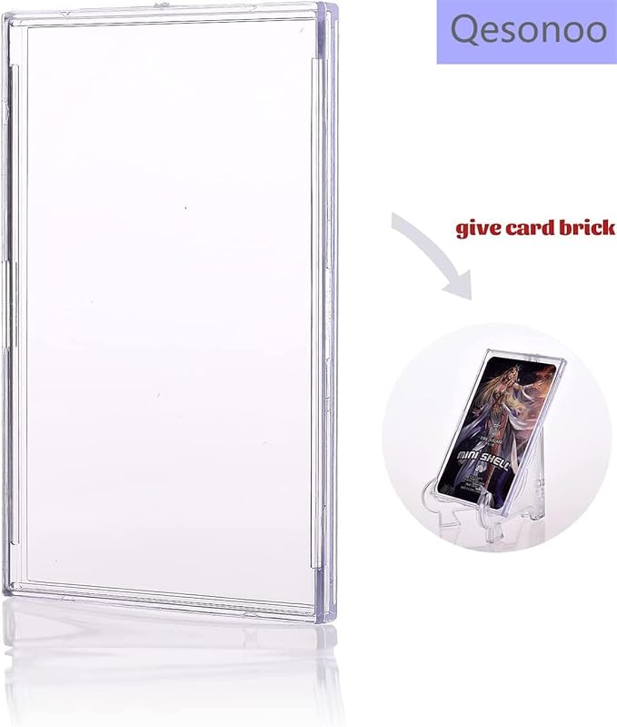 Cards Sleeves Top Loaders 10 Hard Acrylic Card Protector Clear Card Brick + 1 Display Stand Fit for Trading Cards,Standard Sports Cards,Baseball Card Holder Cases Collectibles White