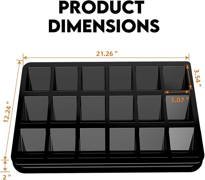 Card Sorting Tray for Toploader – 5ct Stackable Trading Card Organizer Display Case, 18-cell Organize and Sort TCG Cards, Durable and Convenient Storage Solution