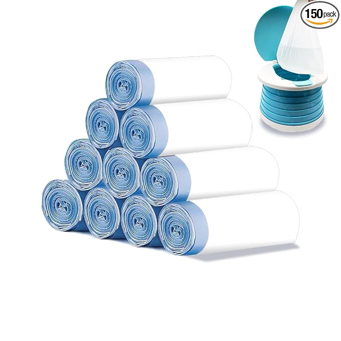 150 Pack Portable Travel Potty Chair Liners Bags Universal with Drawstring Training Toilet Seat Potty Bags Disposable Cleaning Bag for Kids Toddlers Adults Pets Outdoors(18 * 20INCH)