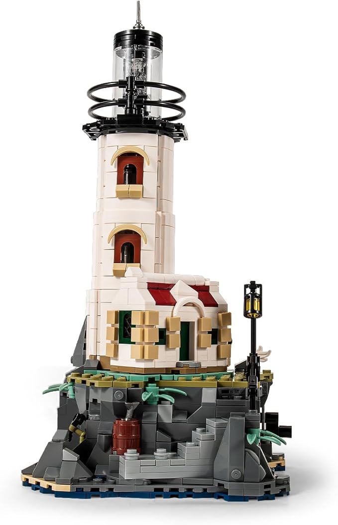Island Lighthouse Building Block Toy Set, Gifts for Kids and Adults（1092 PCS）