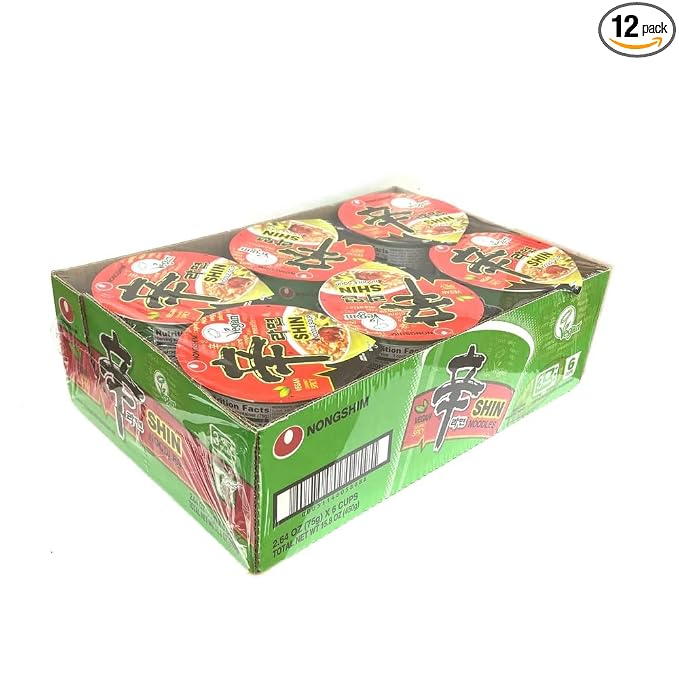 Nongshim Shin Ramyun Vegan,2.64 Ounce,(Pack of 12)