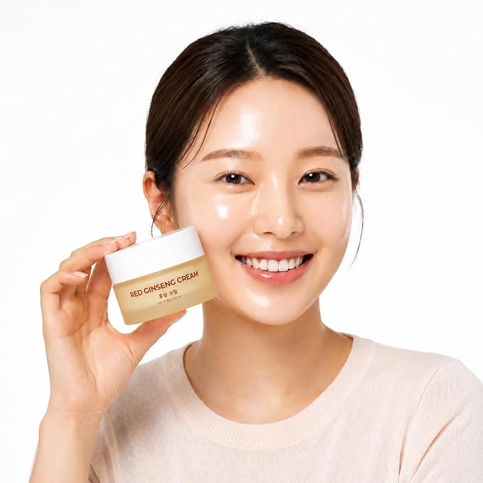 esfolio made in Korea Red Ginseng Nourishing Cream 2.82 Oz, Daily Facial Moisturizer with Red Ginseng Extract, Lightweight Face Cream for Soft and Comfortable Skin, Fast Absorbing Korean Skincare