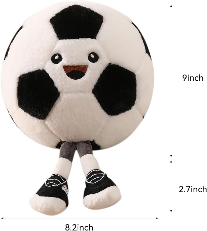 Funny Soccer Ball Pillow with Legs – Cute Stuffed Animal Toy for Boys Girls, Soccer Throw Pillow Gift for Room Decor, Couch or Bed (Soccer 11 Inch)