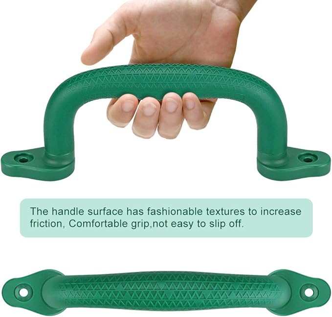 Dolibest Set of 8 Safety Playground Handles, Swing Set Kids Safety Hand Grips for Playset, Climbing Frame, Play House, Climbing Frame, Play House Handles (Green)