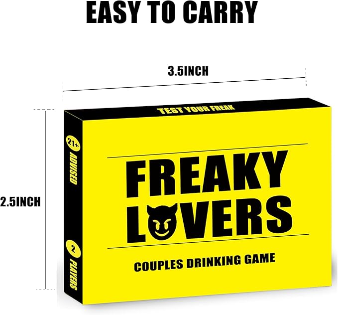 Couple Drinking Game for Date Night to Test Your Freak, Fun Couple Game for Romantic Anniversary & Valentines Birthdays Gift (Freaky Lovers)