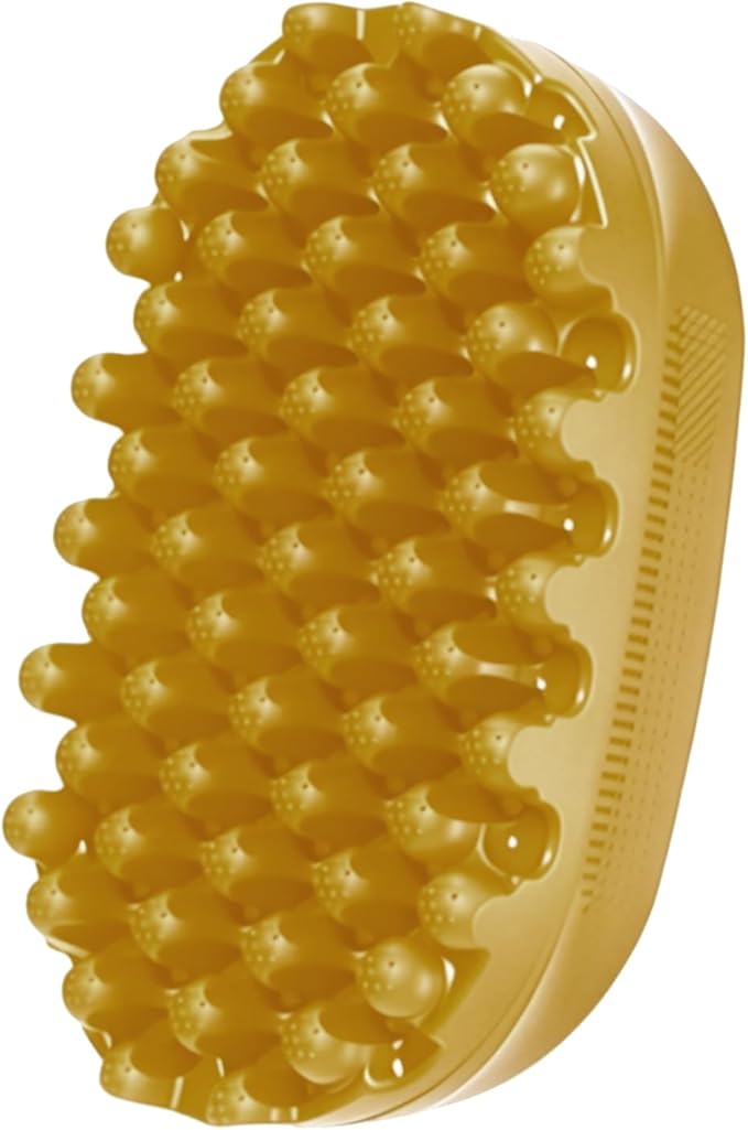 Rubber Curling Hair Brush，Premium Twist Tool for Afro Hair，Ideal for Curly, Coiled, 4C Hair，Quick & Easy Styling，Golden