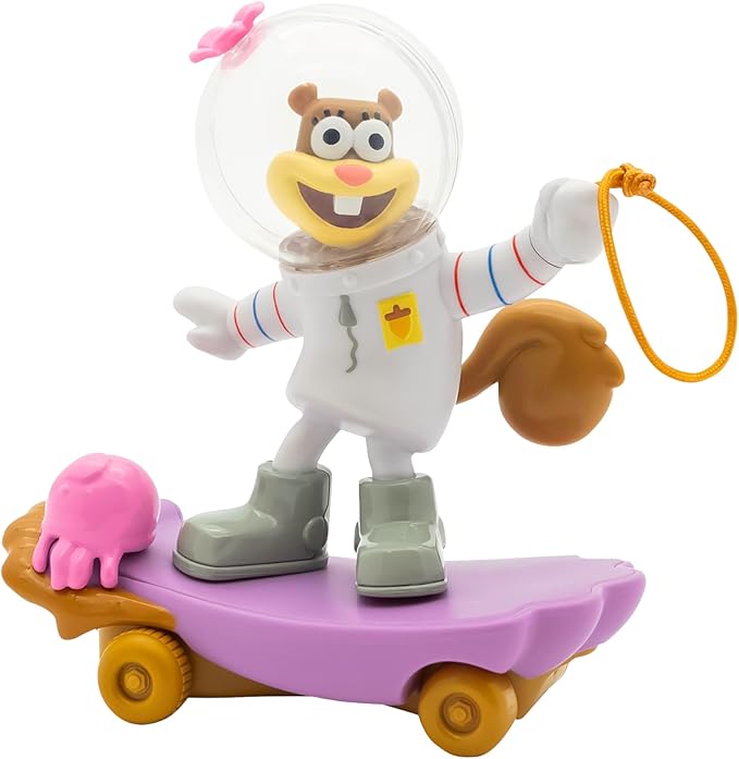 SpongeBob SquarePants, Jelly Fishinâ Gliders Sandy Cheeks, 5â€ Pull-Back Racing Toy with Jellyfishing Action, Ages 3+