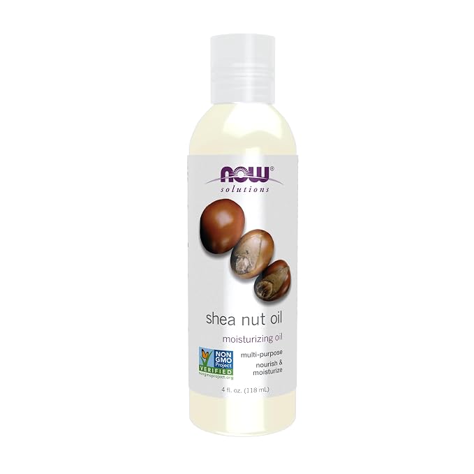 NOW Foods Solutions, Shea Nut Oil, Multi-Purpose Intense Moisturizing Oil for Skin, Scalp and Hair, 4-Ounce