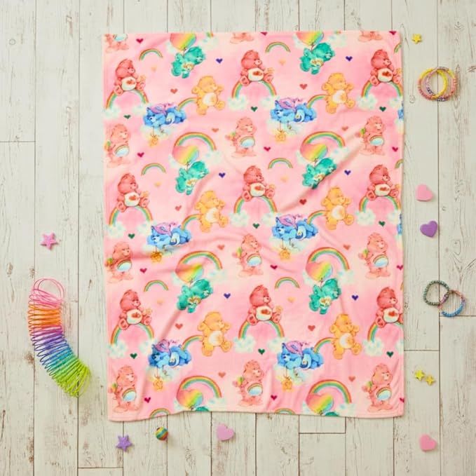 Care Bears Nostalgic Classic Bedding Super Soft Plush Cozy Throw, 46 in x 60 in, (Officially Licensed Product) by Franco Collectibles