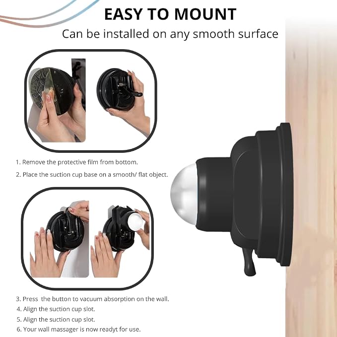 PRIME Fitness wall Mounted Massage Ball | Cold Therapy | wall Mounted Back Massager | cryo Stick | Relieve Muscle Pain (360 Wall Massager)