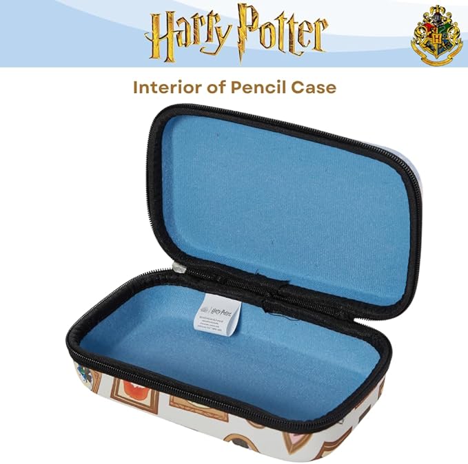 Innovative Designs Harry Potter Hogwarts Pencil Case Set with Stickers and Gel Pens for Kids, Molded with Zip Closure