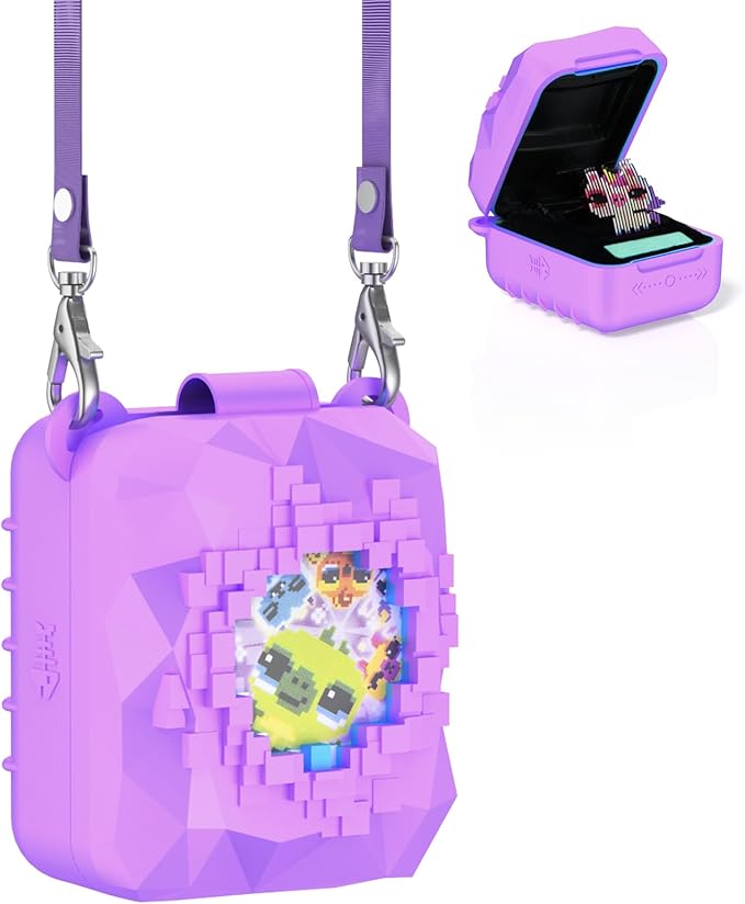 Soft Silicone Case for Bitzee Magicals Interactive Toy Digital Pet, Shockproof and Protective Carrying Case for Bitzee Magicals Virtual Electronic Pets with Lanyard (Light Purple)