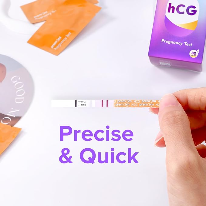 Premom Pregnancy Test Strips- 30 Pack Early Detection Pregnancy Test Kit Powered by Premom Ovulation Predictor iOS and Android APP