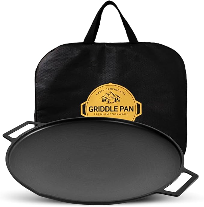 Korean BBQ 1 IH Griddle Grill Pan with Bag, Nonstick Coating, All Stove(Gas, Electric & Induction), Indoor Outdoor Griddle(12in)
