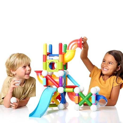 SmartMax Mega Ball Run STEM Magnetic Discovery Building and Ball Run Set Featuring Safe, Extra-Strong, Oversized Building Pieces for Ages 3+