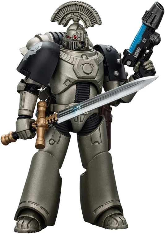JOYTOY Warhammer The Horus Heresy lron Warriors MKVI Tactical Sergeant with Power Sword and Plasma Pistol 1:18 Scale Action Figure Mecha Joy Toy Collection Model 4.8 inch