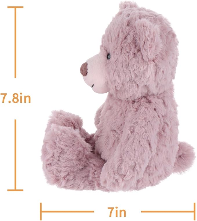 Apricot Lamb Toys Plush Pink Purple Flower Teddy Bear Stuffed Animal Soft Cuddly Perfect for Child 8 Inches