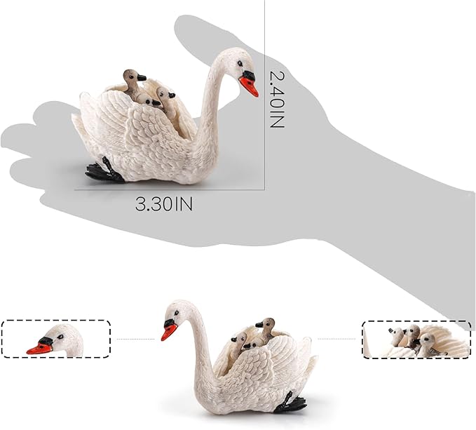 LC JoyCre White Swan Toys Geese Figurine for Kids Animal Figure for Toddlers Preschool Animals Figures Eduactional Project Diorama Model Toy for Kids 3 4 5 6