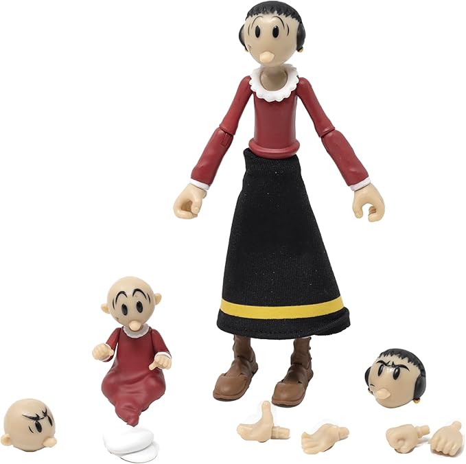 Boss Fight Studio Popeye Classics Set of 4 – Popeye in White Sailor Suit, Olive OYL, Bluto, Castor OYL - Highly Articulated Collectible Figurines with Accessories, Alternate Heads and Hands - 1:12