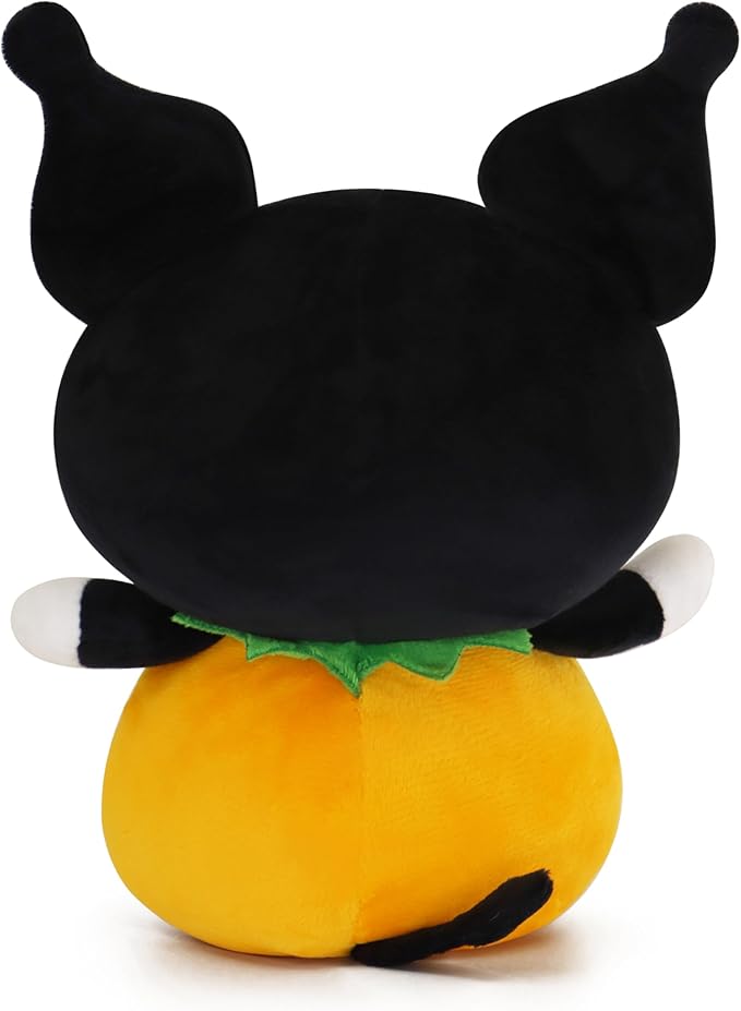 7-Inch Halloween Pumpkin Cat Plush, Soft and Cute Kitty Stuffed Animal, Adorable Halloween Decoration and Gift (Black)
