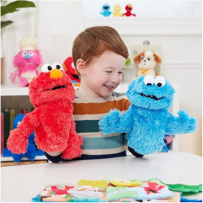 GUND Sesame Street Official Cookie Monster Muppet Plush Hand Puppet, Premium Plush Toy for Ages 1 & Up, Blue, 11”