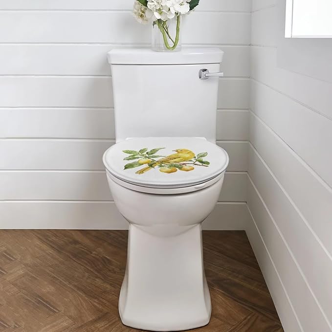 Hummingbird Toilet Seat Cover, Flannel Soft Bathroom Accessories Toilet Lid Cover, Machine Washable Reusable Toilet Seat Cover