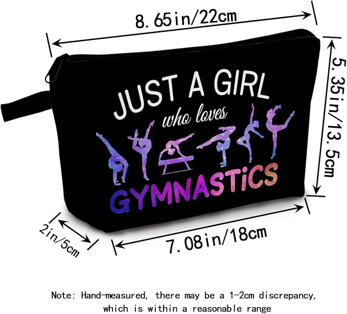 Gymnastics Gifts Makeup Bag Gymnastic Gift Cute Makeup Bag Funny Cosmetic Bags for Women Inspirational Gymnastics Lover Gifts Gymnastics Athletics Coach Friend (Just Loves Gymnastics)