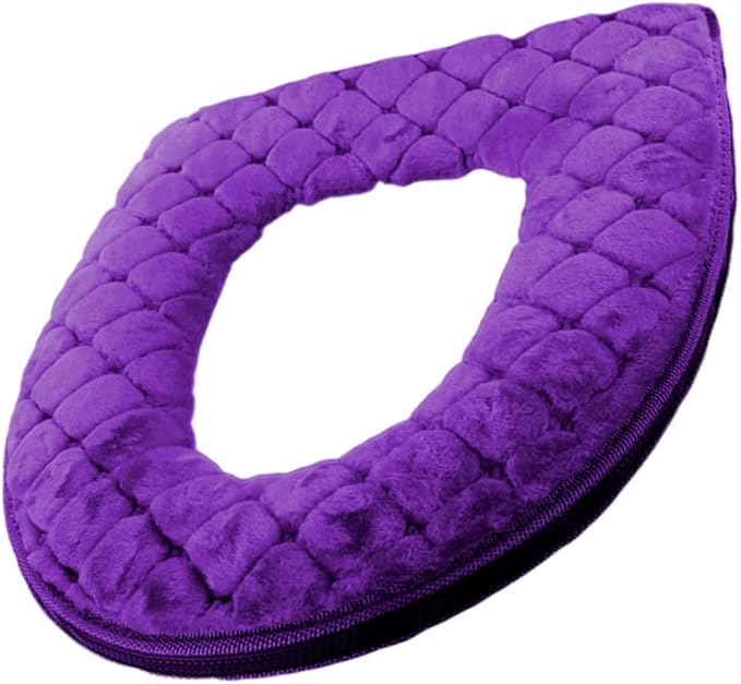 Toilet Seat Cover, Toilet Seat Cushion Warmer Washable Cover Pads with Zipper, Purple