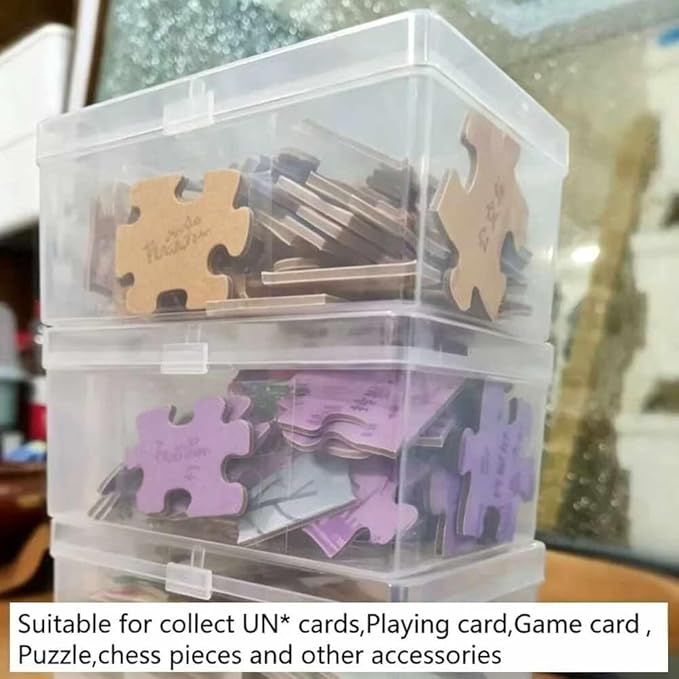 4PCS Plastic Game Card Storage Box, Card Case for UNO Cards, playing card box, High Capacity Playing Card Case (NO Cards)