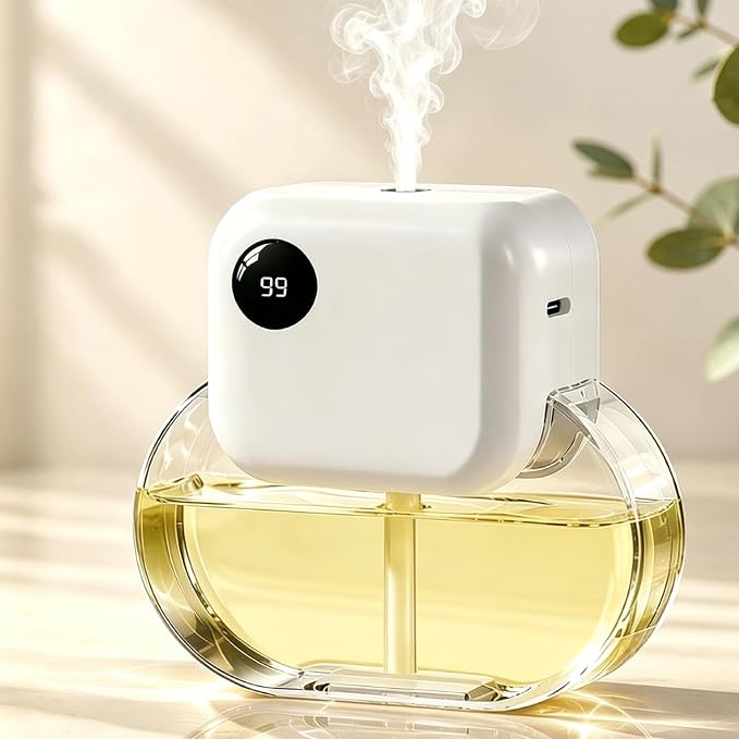 Aromatherapy Diffuser & Essential Oil Set - GloryAir 170ML Essential Oil Diffuser for Home with 6 Adjustable Mist Levels, 90 Days Runtime, Quiet 35dB, 7-Color Lights, Diffuser for Room(Rose Amber)