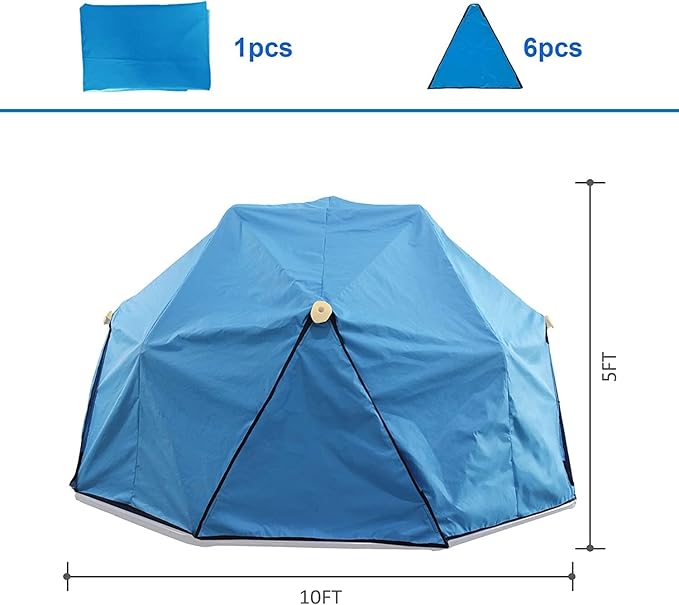 10ft Climbing Dome Canopy, UV-Resistant Play Tent Cover for Outdoor Play Equipment, Easy to Install and Washable (Blue Canopy Only)
