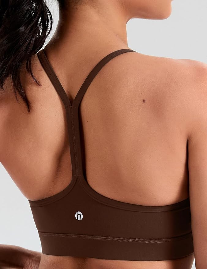 HeyNuts to Freest Womens Y Back Sports Bra, Spaghetti Strap Racerback Low Impact Workout Yoga Tops Padded A-C Cups *Updated