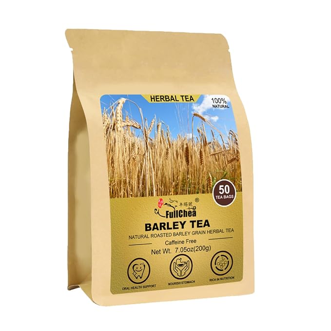 FullChea - Barley Tea, 4g X 50 Count - Premium Natural Roasted Barley Grain - Mild Baking Type - Non-GMO - Caffeine-free - Damai Cha - Digestion Support & Rich in Nutrition