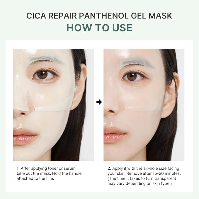 AROCELL Cica Hydrogel PDRN Mask 4 Facial Sheet with Panthenol & Centella Asiatica, Cooling Hydrogel Face Mask for Soothing Calming Hydrating Moisturizing Sensitive Skin Korean Skincare, 25gx4ea
