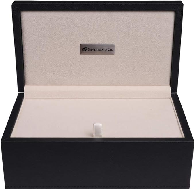 Silverman & Co. Double 9 Large White Domino Set - Black Case