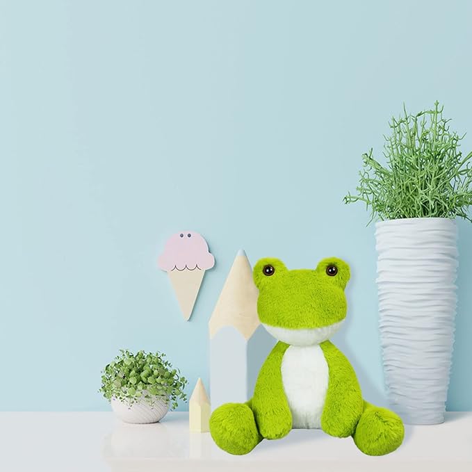 Fruit Green Plush Frog Stuffed Animal Toy, Soft Cuddly Plushie Hugger Toy for Boys & Girls, Gifts for Kids or Girlfriend, 8.5 Inches