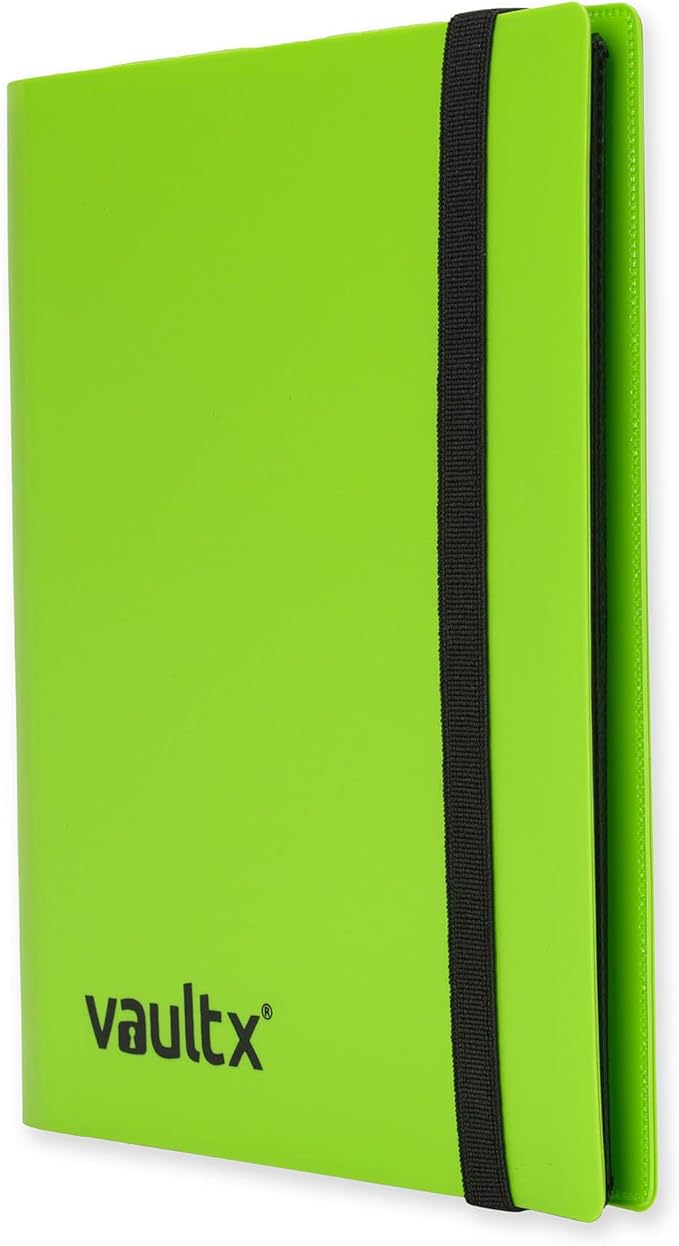 Vault X 4 Pocket Standard Strap Binder, Holds 160 Trading Cards in 20 Side-Loading Pages (Green)