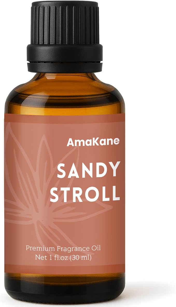 AmaKane Sandy Stroll Fragrance Oil for Aromatherapy, Beach Essential Oil for Diffusers for Home, DIY Candle Making Scents, Summer Fragrance Oil for Soap Making, 30ml