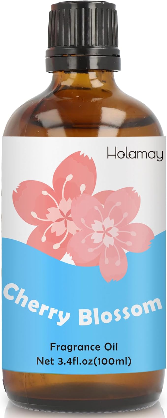 Holamay Cherry Blossom Fragrance Oil 3.4 fl.oz/100 ml, Floral Large Volume Essential Oil, Premium Fragrance Oil for Candle Soap Making, Diffuser Oils for Home