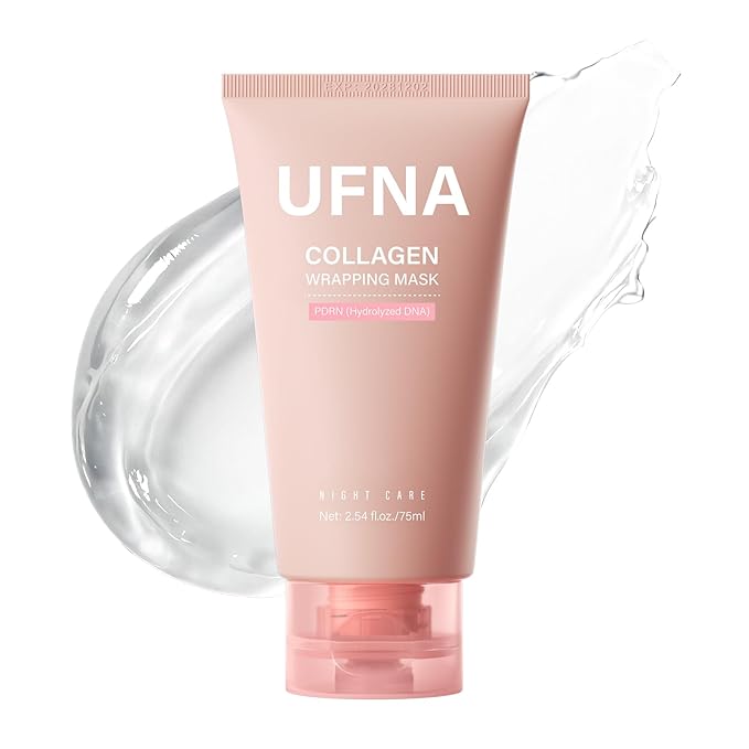Collagen Face Mask - Overnight Wrapping Mask - Facial Firming, Elasticity & Hydration - Hydrolyzed Sodium + Panthenol +Niacinamide for Reduce Dullness & Promote Smoother Skin Texture - 75ml