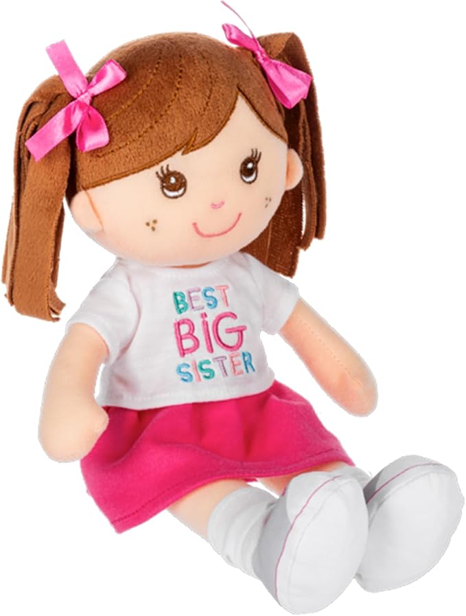 MartLoop Best Big Sister Doll Bundle - Includes Doll, Book, and Stickers – Perfect Sibling Gift from Baby or Toddler, 3 Piece Bundle
