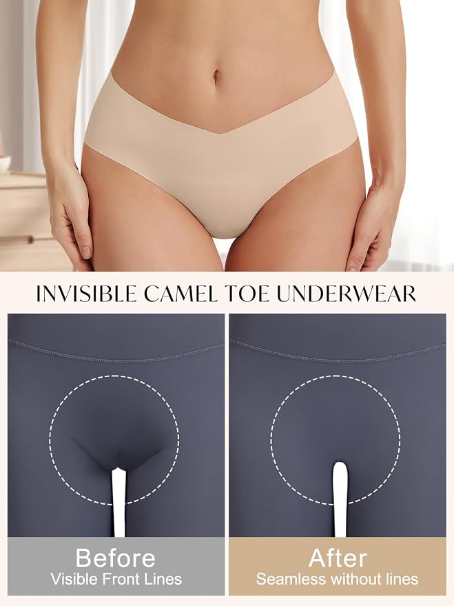 Camel Toe Underwear for Women Seamless Underwear No Show Camel Toe Concealer Invisible Workout Gym Yoga Panties